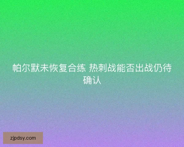 帕尔默未恢复合练 热刺战能否出战仍待确认