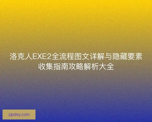 洛克人EXE2全流程图文详解与隐藏要素收集指南攻略解析大全