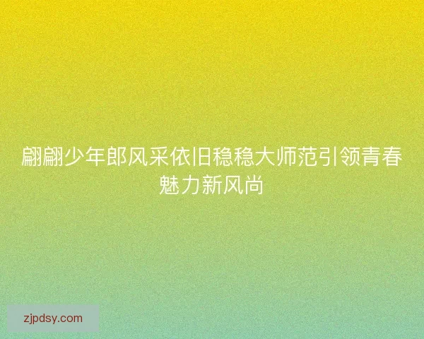 翩翩少年郎风采依旧稳稳大师范引领青春魅力新风尚